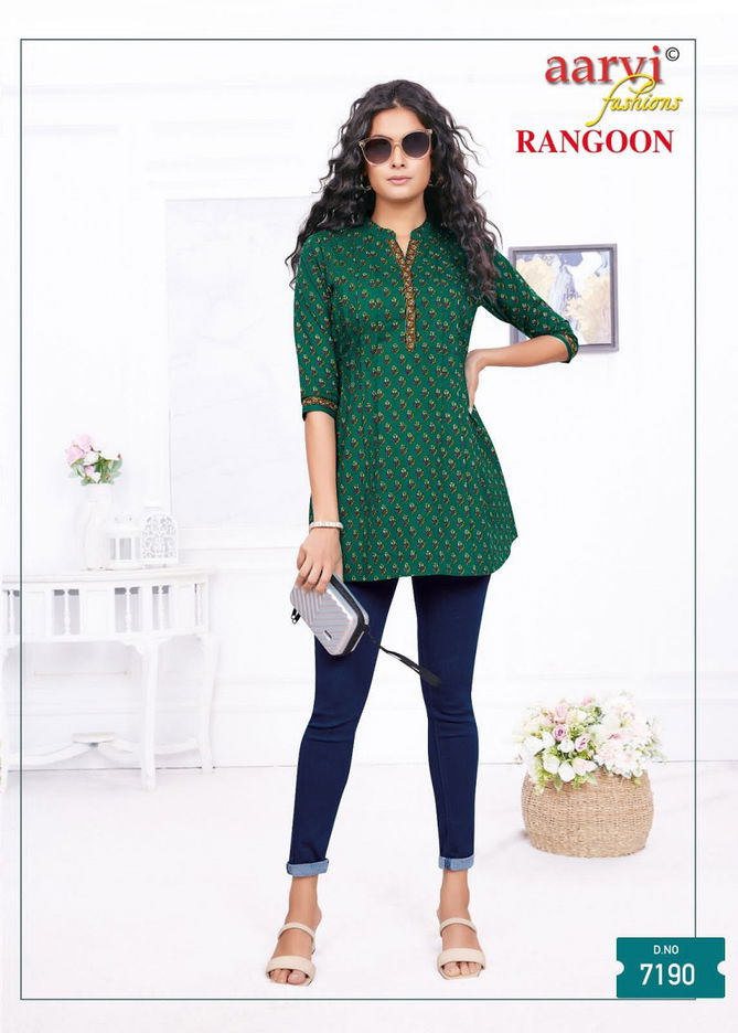 Aarvi Rangoon Lawn Cotton Ladies Top Catalog
